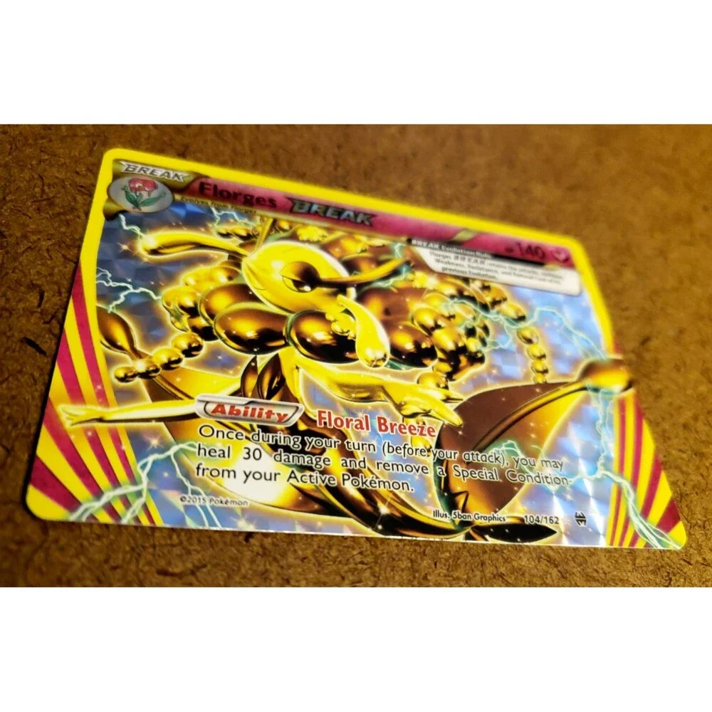 TCG POKEMON BREAK FLORGES Holo XY BREAKthrough BKT Reverse Holo RARE 104/162 MT!